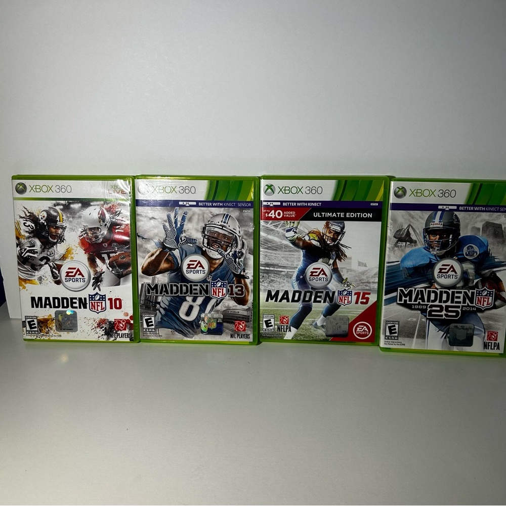 Madden NFL 10,12,15,25  (Microsoft Xbox 360) Lot of 4 **UNTESTED**